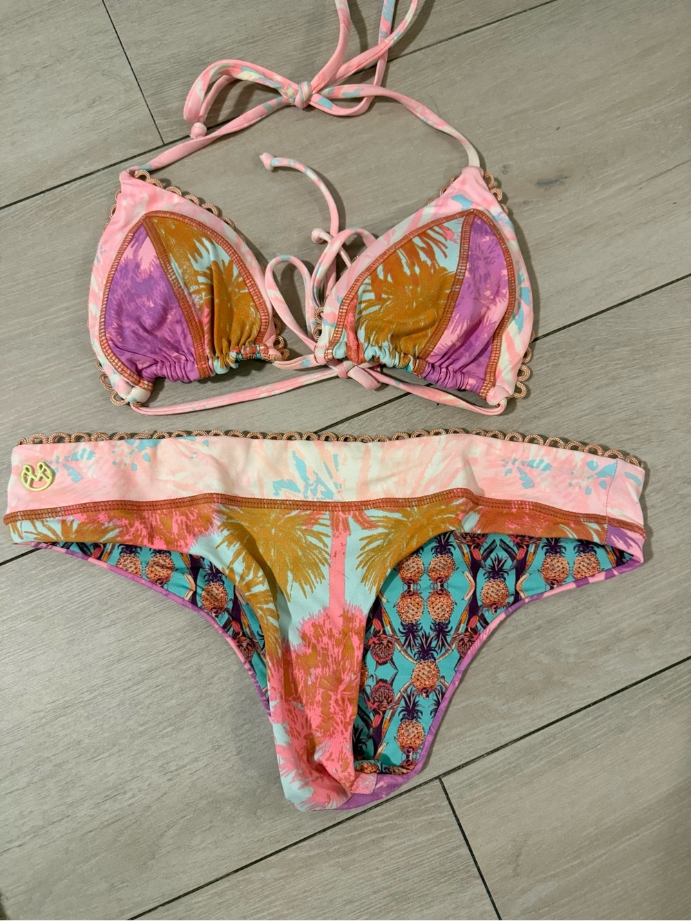 Maaji Pink Coral Tropical Print Two-Piece Bikini